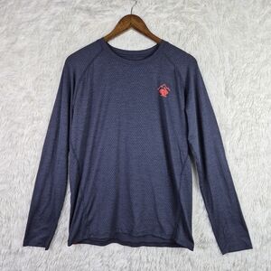 Rabbit Running Shirt Men's Medium Blue EZ Tee Perf Perforated Long Sleeve USA